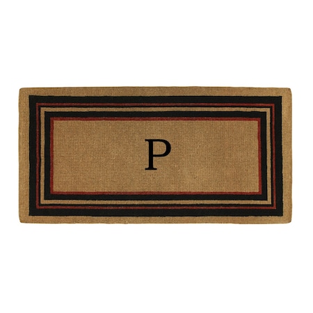 Calloway Mills Monogram Door Mat, Natural, Black, Red, 24 in W x 36 in L 180062436P